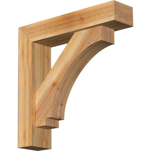 Ekena Millwork Imperial Block Rough Sawn Bracket w/ Offset Brace, Western Red Cedar, 6"W x 26"D x 26"H BKT0604X26X26IMP05RWR - main